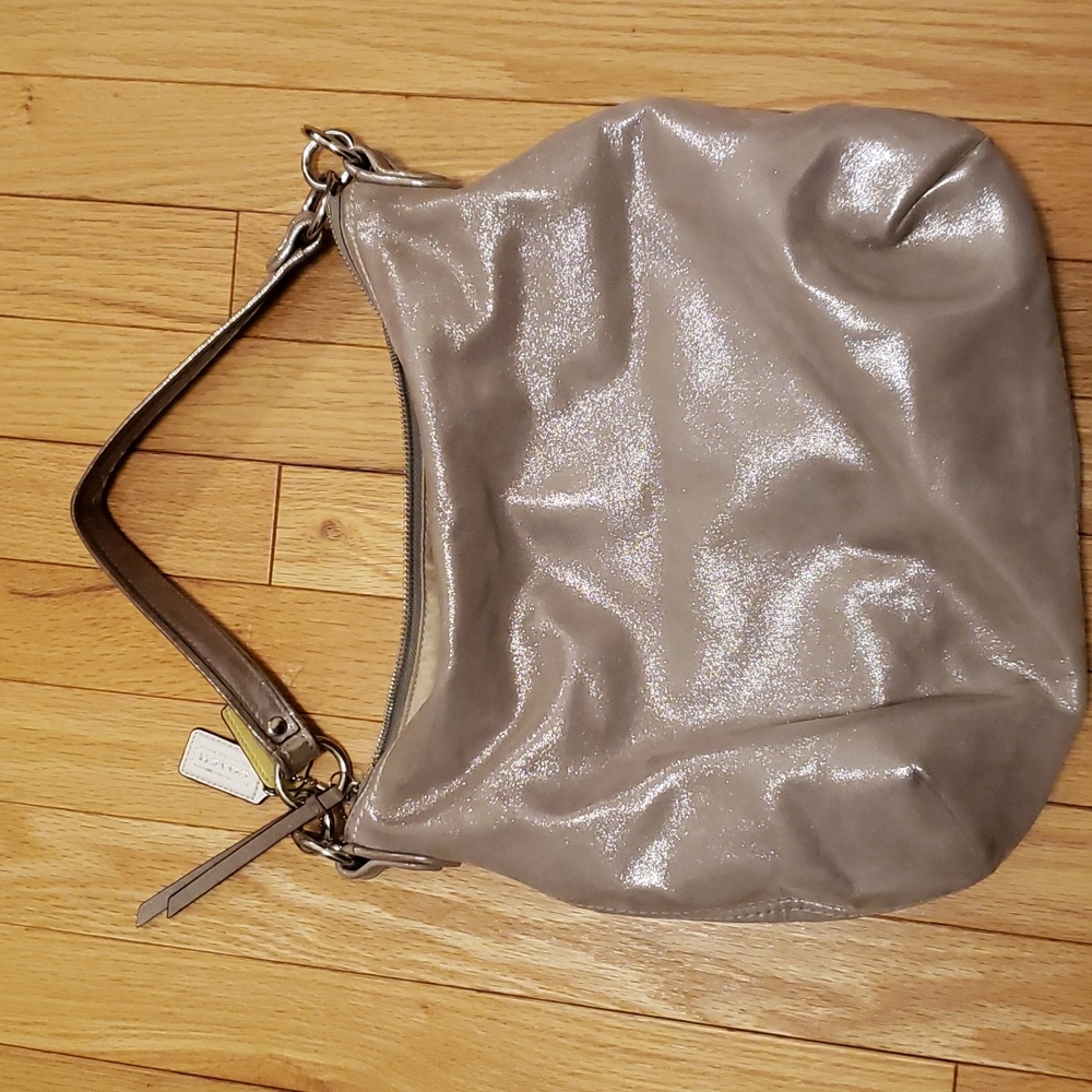 Large Coach Metallic suade Hobo Bag - Picture 2 of 8
